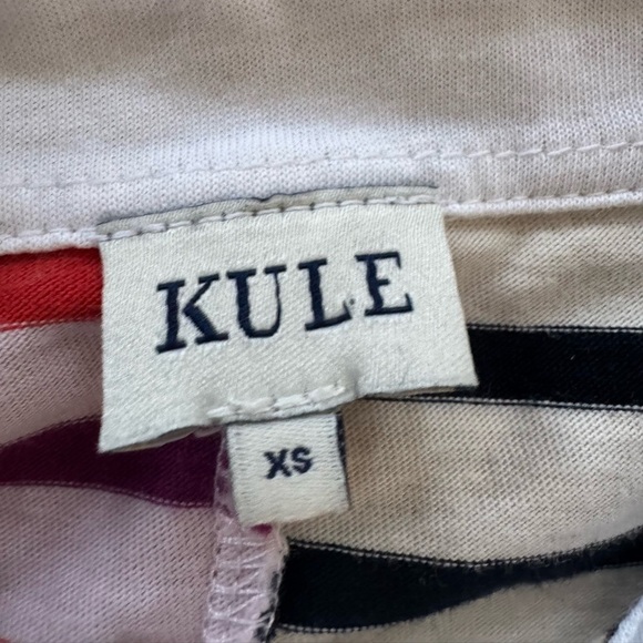 Kule The Patch Rugby Cotton Long Sleeve Tee Pink Multi size XS - Picture 10 of 12